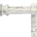 RYB HOME Small Window Curtain Rod Short, Easy Hanging Kitchen Drapery Rod with Mounting Set Ivy Pattern Ball Finials for Living Room Bedroom Bathroom, 28 to 48", White, 1 inch Diameter