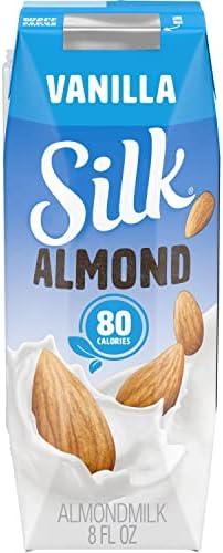 Silk Shelf-Stable Almond Milk Singles, Vanilla, Dairy-Free, Vegan, Non-GMO Project Verified, 8 Oz, (Pack of 18) Exp. 02/04/2027