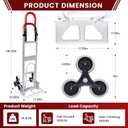 Aluminum 2-in-1 Stair Climbing Dolly, 600 Lbs Heavy Duty Hand Truck for Stairs with Dual Handles, Bungee Cords for Stairs Flat Ground Home Office Warehouse Moving Shopping