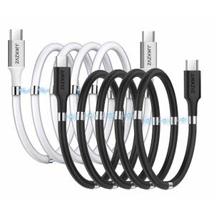 2Pack Upgraded Magnetic USB C to USB C Fast Charging Cable (3ft 60W), Magnetic Charging Cable, USB 2.0 Type C Charging Data Transfer Cable with Soft Protective Tube for All USB C Devices