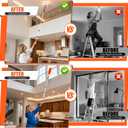 20FT Light Bulb Changer for High Ceilings with 5-12FT Heavy Duty Extension Pole,High Ceiling Fan Duster Extendable Reusable Cobweb,Feather,Window Cleaning Squeegee Kit for Home & House,Interior Roof