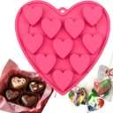 Heart Shaped Cake Pans Heart Silicone Mold for Baking, Large 2 Inches Molds, 10 Cavities Suitable for Ice Cube Mold, Chocolate Mold, Valentines Silicone Molds (1, Pink)