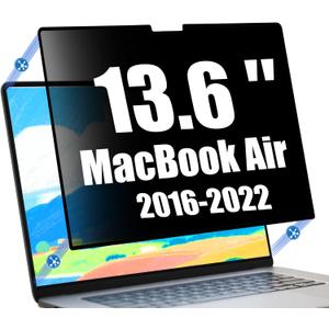 Nano-Suction Privacy Screen Protector for MacBook Air 13.6 Inch (2022-2025,M2, M3,M4) Removable Laptop Privacy Screen Shield