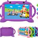CHIN FAI Kids Case for Samsung Galaxy Tab A7 10.4 Inch 2020 (SM-T500/T505/T507), Kids Friendly Shockproof Soft Silicone Handle Stand Protective Cover (Purple)