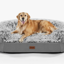 3.7 inch Thickened Orthopedic Dog Beds for Extra Large Dogs, Supportive Dog Sofa Bed with 28D Egg-Crate Foam, Removable Washable Cover, Waterproof Lining, Half-Round Design for Puppy,Senior