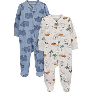 Simple Joys by Carter's baby-boys 2-pack 2-way Zip Cotton Footed Sleep and Play Size 0m