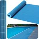 Tondiamo Drainage Pool Flooring Mats Swimming Pool Non Slip Mat PVC Splash Matting Mesh Hollow Doormat Roll for Outdoor Indoor Patio Restaurant Garage Kitchen Bathroom Bars(3 x 20 ft,Blue)