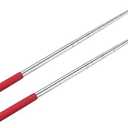 PATIKIL 5 Feet Telescopic Handheld Flagpoles, 2 Pack Stainless Steel Extendable Portable Guide Flag Pole for Tour Guides Teacher Pointer, Red