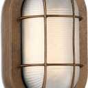 WISBEAM LED Bulkhead Light Bronze, Outdoor LED Wall Light for House, Dimmable, 6W Replace 60W, 450 Lumen 3000K Daylight White 80CRI, Waterproof, ETL Rated (1 Pack)