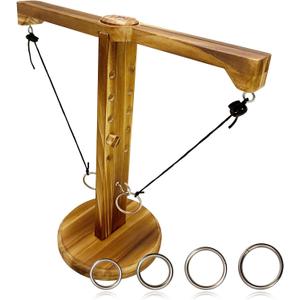 Ring Toss Game for Adults, Wooden Hook and Ring Game, Outdoor Indoor Game, Table Top Games for Bars, Home, Party, Patio Decor Great Yard Games 11.81" X 13" Large Size