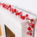 Jutom 6Ft Christmas Ball Garland Ornament Bauble Christmas Tree Bulb Shatterproof Garland Decoration Red White Candy Color Shining Holiday Xmas Mantel Stair Doorway Hanging Indoor Outdoor Festival