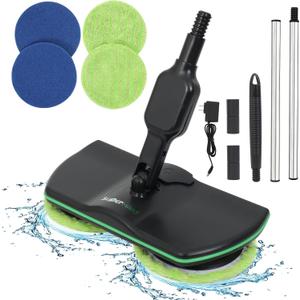 Cordless Electric Mop, 180 Swivel for End Cleaning, Runs 50 Minutes Continuously Powerful Battery, Lightweight Rechargeable Mop for Hardwood/Bathroom/Tile Floor Cleaning