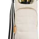 WanderFull® Original HydroBag® Fits Up to 32 oz Water Bottle Holder with Strap - Hands-Free Crossbody Water Bottle Carrier Bag with Phone Pocket - Light Gold