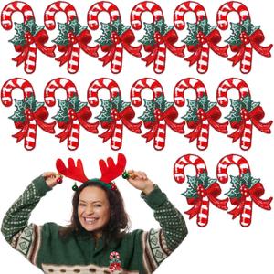 Hoolerry 14 Pcs Candy Cane Iron on Patches Christmas Candy Cane Embroidery Iron on Patches Bulk Sewn Appliques for Crafts DIY Clothing Jeans Hats Shirts Sweaters Decor(Classic Style)