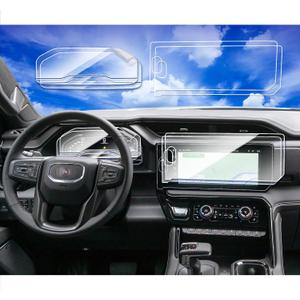 4Pack 2025 Sierra 1500 Screen Protector for 2022-2024 2025 GMC Sierra 1500 2500/3500HD Accessories 13.4Inch 2023 Sierra AT4 Denali 13.4'' (2p Glass Nav. Film&2p Nano Dash Film)