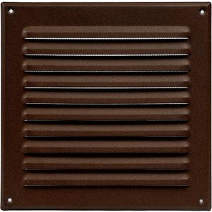 8'' x 8" Inch (Opening) Square Ventilation Grille - Brown Metal Air Vent Cover with Mesh Screen Guard - Inside/Outside use Louver Grille - 10" x 10" Inch (Outer Size) Soffit Vent