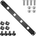 4-hole 1U Audio Rack Panel 4D Series XLR Patch Panel Punched Metal HDMI Mount Connectors Recording Studio Rack Accessories for 19 Inch Enclosure Server Computer Equipment Studio