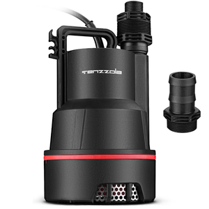 Tenzzola Sump Pump Submersible Utility Water Pump Thermoplastic Portable Electric Water Removal Transfer Pump with 16.4FT Cord for Swimming Pool Basement Garden Pond Tubs Draining, 1/3 HP