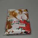 SASTYBALE Christmas Tablecloth Rectangle, Jacquard Fabric Christmas Table Cloth with Poinsettia Flowers, Spillproof Table Cover for Winter Holiday Dinner Decor (Rectangle, 60" x 84")