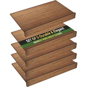 Bamboo Wire Shelf Covers, Wood Shelf Covers for Wire Shelving 24" W x 16" D | 5 Pack Wire Rack Covers, Wire Shelf Liner for Pantry, Closet, Kitchen