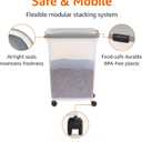 Amazon Basics Airtight Pet Food Storage Container with Scoop, BPA Free, Removable Wheels, 69 QT, Gray
