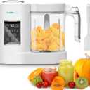 Baby Food Maker, Baby Food Processor with Silicone Spatula, Baby Food Blender, Auto Cooking & Grinding, Steam Cook and Blender, Touch Screen Control, BPA Free, White