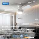Passky Ceiling Fans with Lights, 42 inch Low Profile Ceiling Fan with Pull Chain and Remote Control, Flush Mount, Reversible, 5CCT, Dimmable, Noiseless, White Pull Cord Ceiling Fan for Bedroom