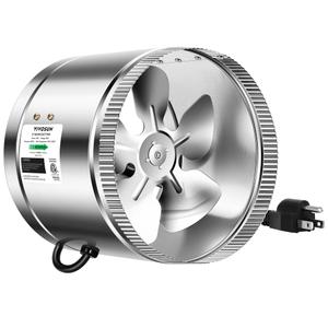 VIVOSUN 8" Metal Inline Fan 420 CFM, Exhaust Fan for Home Ventilation | Low Noise HVAC Fan for Basements, Bathrooms, Kitchens and Attics, Non-variable speed