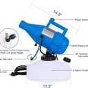 Electric ULV Portable Fogger Sprayer Machine 4.5L (1.2 Gallon) Cold Fogger Machine Spraying Distance 30ft for Home, Hotel, Church, School, Yard