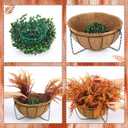 Fall Hanging Basket Artificial Boston Ferns Fall Porch Decor Outdoor Artificial Flowers 8 Bundle Faux Fern Plant Fake Silk Greenery Flower UV Resistant Realistic Shrub Bushes Autumn Home Table Decor