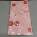 Homanu 6 Pack Cherry Birthday Decorations Tablecloths, Large Size 54 X 108 Inch Rectangle Cherry Table Cloth Plastic Table Cover for Birthday Party Decorations