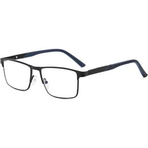ZNEIAAPR Nearsighted Metal Myopia Glasses Men, Blue Light Spring Hinge Shortsighted Distance Driving Glasses (NOT READING GLASSES) Black/ -1.25 Diopters