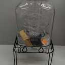 2 Gallon Drink Dispensers with Stand, Glass Beverage Dispenser with Stainless Steel Spigot and Bamboo Lid,Lemonade Dispenser,Glass Drink Dispensers for Parties, Weddings