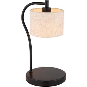Candle Warmer Lamp, 2 Light Bulbs,Adjusted Dimmable Linen Lampshade (Farmhouse)
