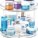 2 Tier Lazy Susan, 10.6 Inch Clear Makeup & Skincare Organizer, Bathroom Countertop Perfume Organizer