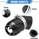 Motorcycle Air Filter, 26/35/42/48mm ID 90x60mm Universal for Motorcycle ATV Durable Aluminum Alloy Black