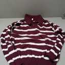 TAKEYAL Women's Striped Long Sleeve Knit Tops Polo V Neck Knitted Pullover Casual Sweater Tops 2024 S-2XL Wine Red, Small