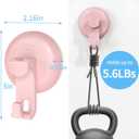 3 x Suction Cup Hooks for Shower, Powerful Vacuum Suction Cup Hook for Towel, Robe, Loofah, No Hole Punched, Reusable Bathroom Towel Hooks, Pink, 2 Pack