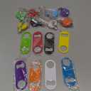 Honoson 8 Pieces Retractable Bottle Opener Bartender Flat Beer Opener with Round Badge Reel Clips Holder for Kitchen Restaurant Home Supplies Party Gifts (Classic,Multicolor)