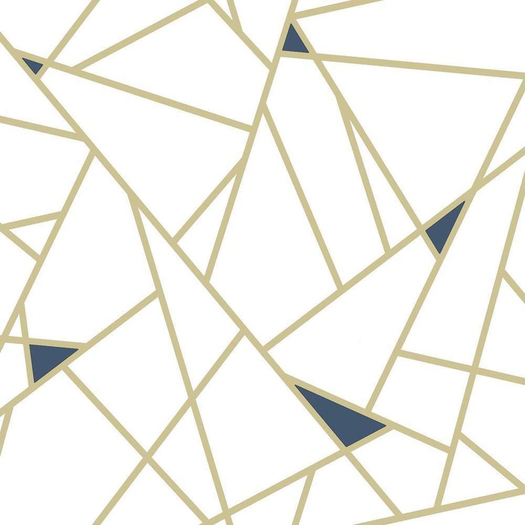 RoomMates RMK11268WP Blue and Metallic Gold Fracture Peel and Stick Wallpaper