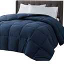 COHOME California King Size Comforter, All-Season Quilted Down Alternative Duvet Insert, Luxury Hotel GentleSoft Comforter with Anti-Clump Tech & 8 Tabs - Reversible - Navy Blue 96 x104 inches