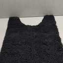 Smiry Luxury Chenille Toilet Rugs U-Shaped 24x20, Soft Absorbent Non-Slip Contour Bathroom Rugs for Toilet, Machine Washable Contoured Bath Mats, Black