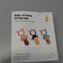 Baby Fruit Food Feeder Pacifier with 3 Different Size Silicone Pouch,Teethers for Babies 6-24Months, Baby Solid Food Essentials, Push Pop Silicone Feeder, Nutrition Feeder, BPA Free,1 Pice, Blue