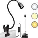 YMCRLUX Zoomable LED Reading Lights for Bed Headboard, Clip on Spotlight Lamp for Desk, Dorm Bed, Dimmable USB Clamp Book Light with Flexible Gooseneck, Adjustable Beam Angle 15°-80°