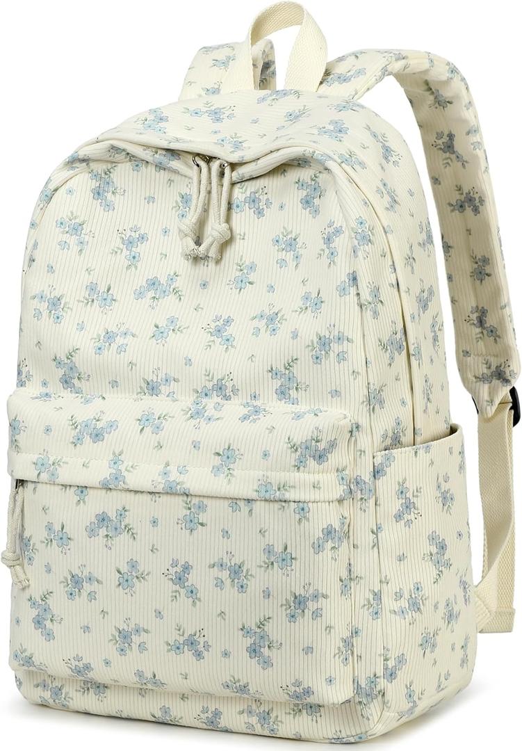 BTOOP School Backpack for Teens Large Corduroy Bookbag Lightweight 15.6 inch Laptop Bag for Girls Women Casual High School College