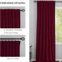 Yakamok Velvet Curtains 84 inches 2 Panels - Luxury Room Darkening Wine Red Curtains for Bedroom Living Room Thermal Insulated Super Soft Window Drapes Rod Pocket, Wine Red, W52 x L84 inches
