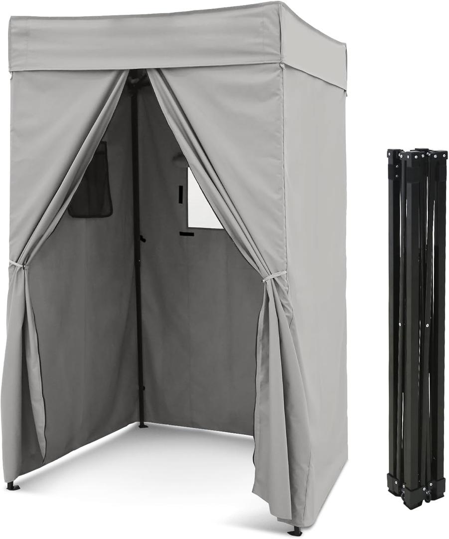 EAGLE PEAK Flex Compact 4x4 Pop-up Canopy Changing Room, Portable Privacy Dressing Room for Indoor Fashion Photoshoots, Camping, or Pool, Gray