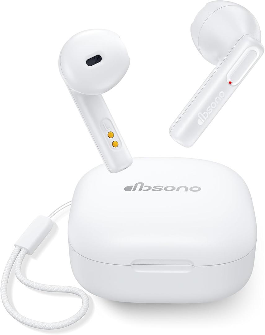 True Wireless Earbuds Bluetooth Headphones: Ultra-Lightweight Bluetooth Earbuds for All-Day Comfort, Waterproof TWS Ear Buds with Mic, 25H Playtime, Earphones for iOS/Android, Work, Commute, Study