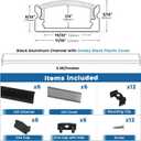 Muzata 6Pack 3.3FT/1M LED Channel Black Aluminum U Shape LED Strip Channel with Transparent Smoky Black Cover Easy Installation U1SW BB 1M