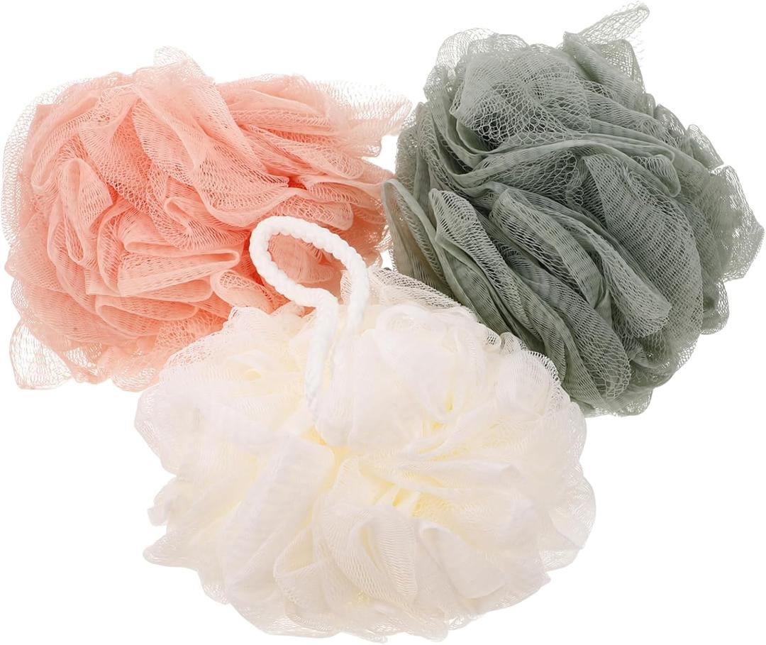 Didiseaon 2pcs Mesh Bath Balls for Shower Soft Body Scrubbers with Hanging Rope Eco-Friendly Pe Material Exfoliating Shower Gel Balls Mixed Colors